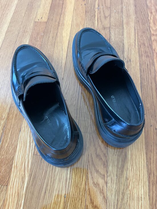 Karl Lagerfeld Black Patent Leather High Chunky Penny Loafers - Men\'s US 10 main image 13